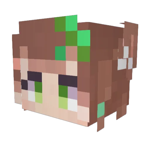 Aymeko Minecraft avatar head, 3D render