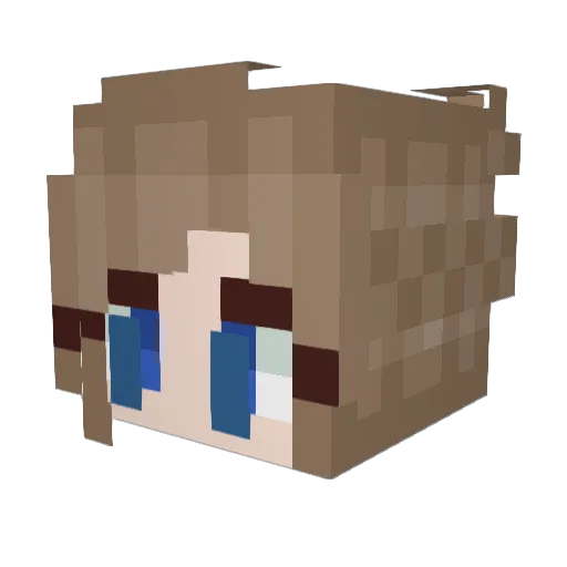 Aymmie Minecraft avatar head, 3D render
