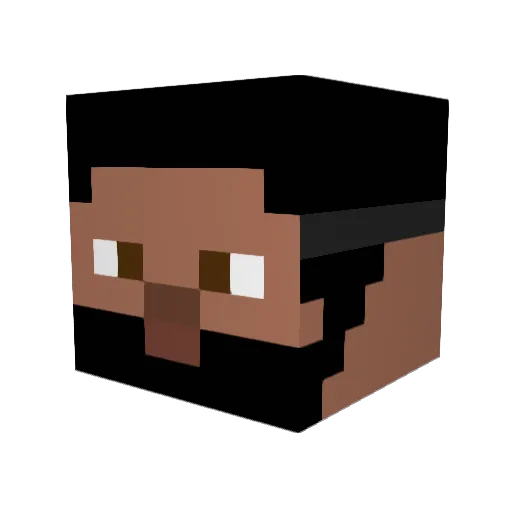 Aymoxn Minecraft avatar head, 3D render