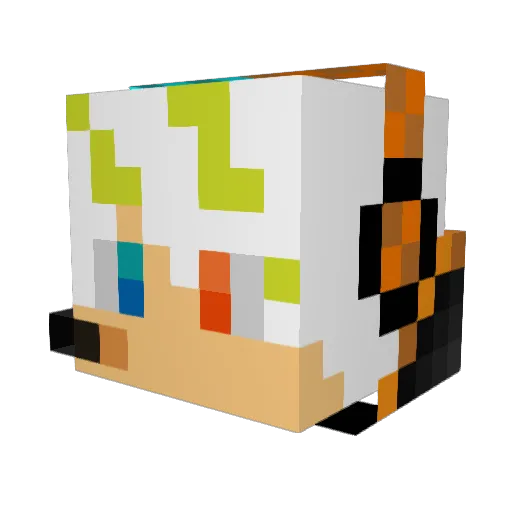 Aynro Minecraft avatar head, 3D render