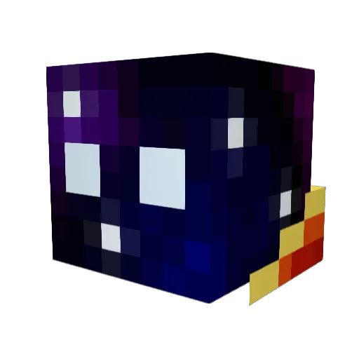 Aynv Minecraft avatar head, 3D render