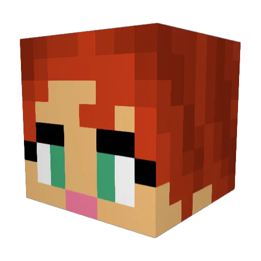 Ayphoenix Minecraft avatar head, 3D render