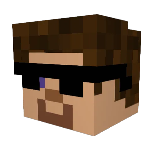 Aypocrism Minecraft avatar head, 3D render