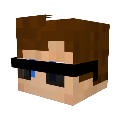 Ayrux Minecraft avatar head, 3D render