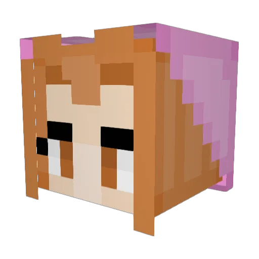 Aysafc Minecraft avatar head, 3D render