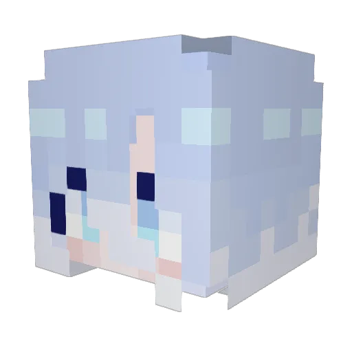 AyselW Minecraft avatar head, 3D render