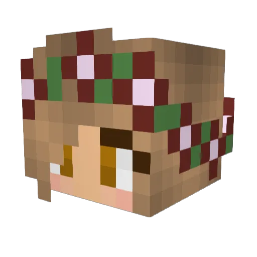 Ayspark Minecraft avatar head, 3D render