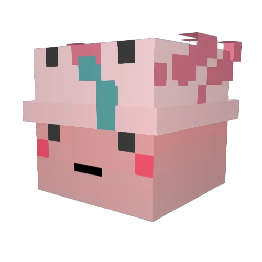Ayuick Minecraft avatar head, 3D render