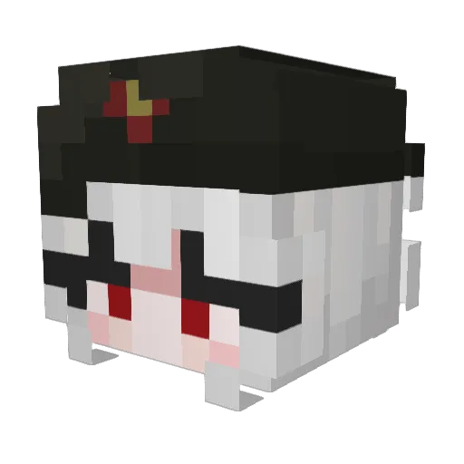 Ayuiko Minecraft avatar head, 3D render