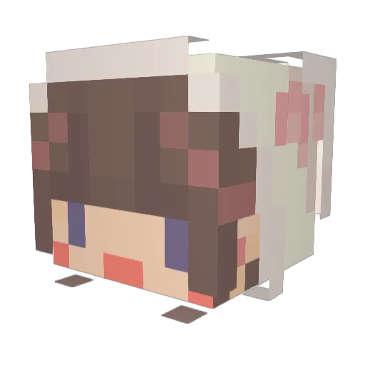 Ayurav Minecraft avatar head, 3D render