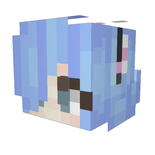 AyushkaMon Minecraft avatar head, 3D render