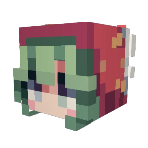 Ayusushi Minecraft avatar head, 3D render
