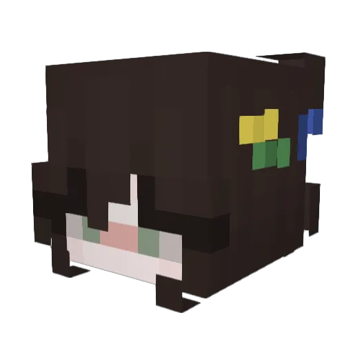 Ayuuh Minecraft avatar head, 3D render