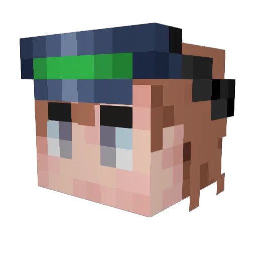 Ayuurin Minecraft avatar head, 3D render