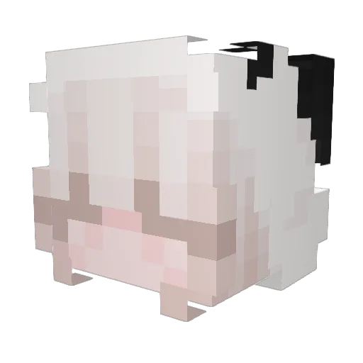 Ayuuzinha Minecraft avatar head, 3D render