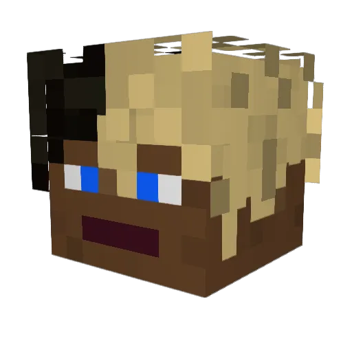 Ayviate Minecraft avatar head, 3D render