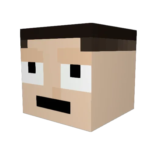 Aywhack Minecraft avatar head, 3D render