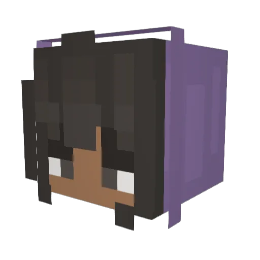 Ayziia Minecraft avatar head, 3D render
