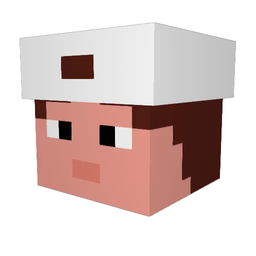 AyzixeTV Minecraft avatar head, 3D render