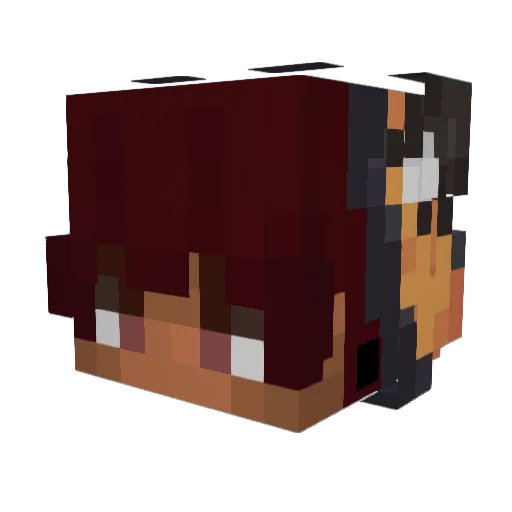 Ayzure Minecraft avatar head, 3D render
