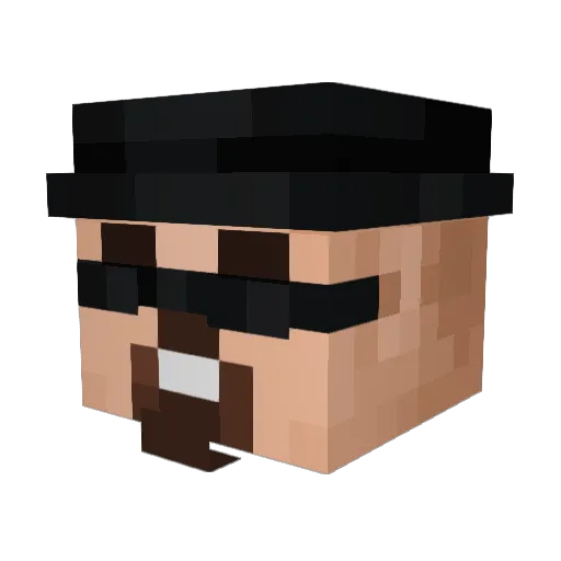 AzPok Minecraft avatar head, 3D render