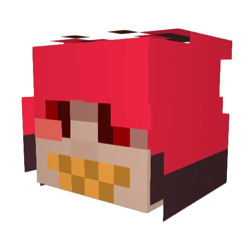 Azabache Minecraft avatar head, 3D render