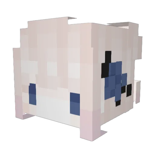 Azachi Minecraft avatar head, 3D render