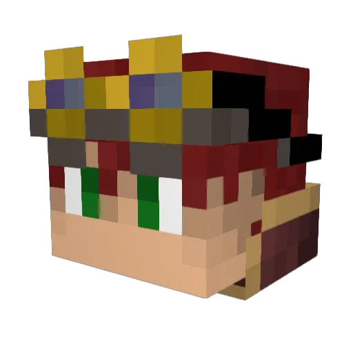 Azaile Minecraft avatar head, 3D render