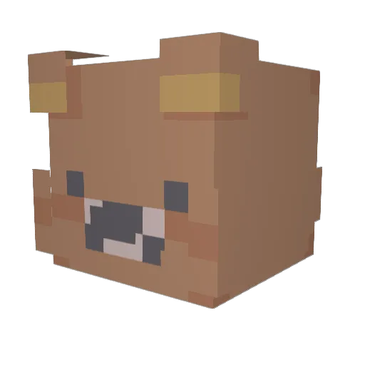 Azairbear Minecraft avatar head, 3D render