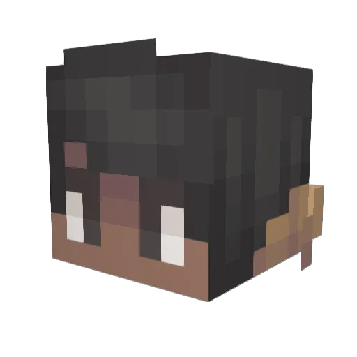 Azakal Minecraft avatar head, 3D render