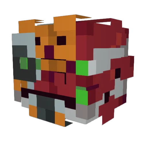 Azakreo Minecraft avatar head, 3D render