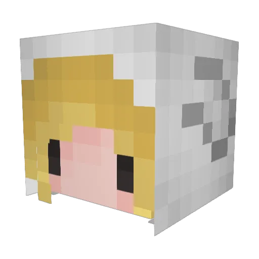Azalandine Minecraft avatar head, 3D render