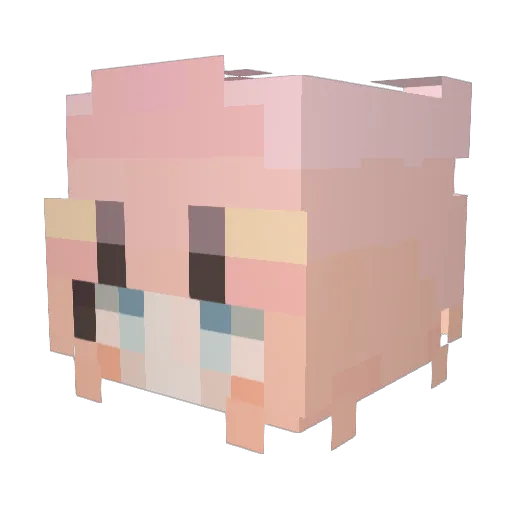 Azarashi_h Minecraft avatar head, 3D render