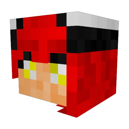 Azarloup Minecraft avatar head, 3D render