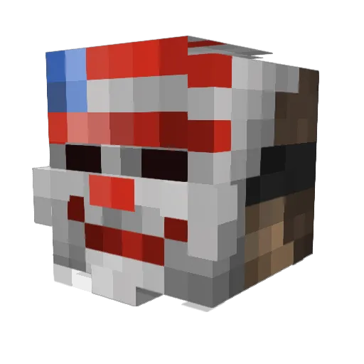 Azarona Minecraft avatar head, 3D render