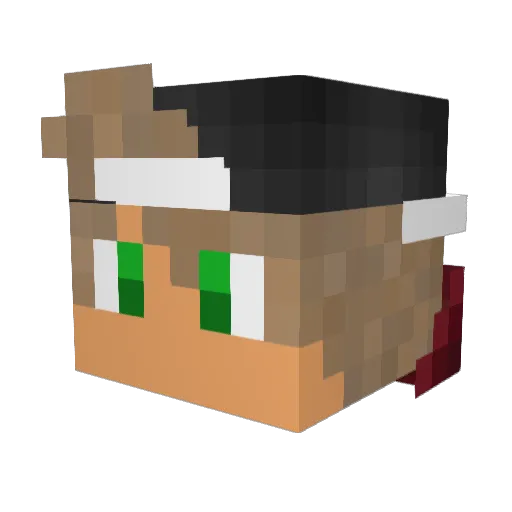 Azarothx Minecraft avatar head, 3D render