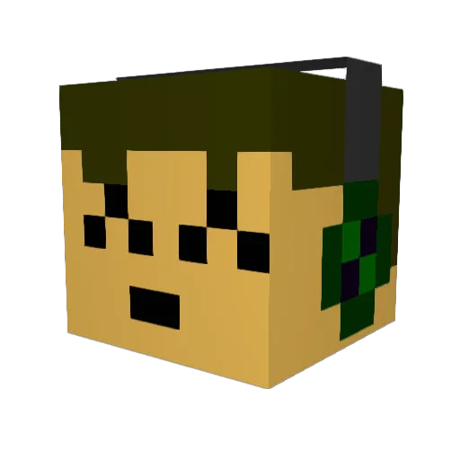 Azawut Minecraft avatar head, 3D render