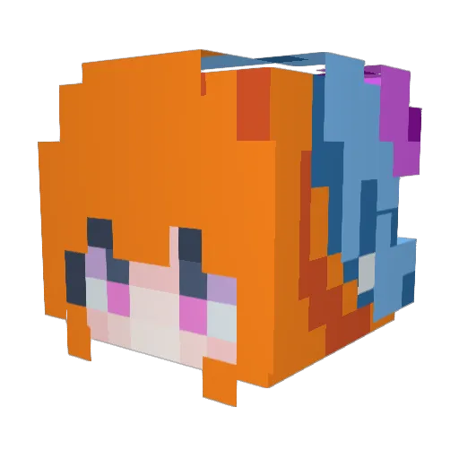 Aze8162 Minecraft avatar head, 3D render