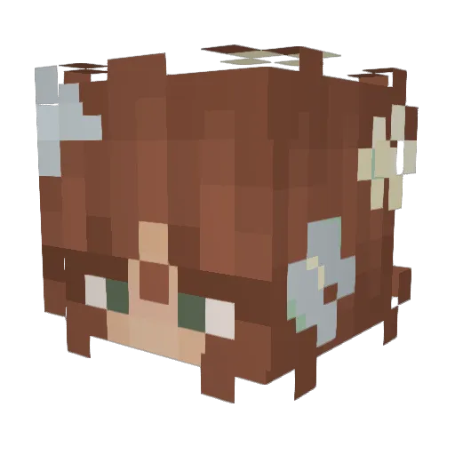 Azealiya Minecraft avatar head, 3D render