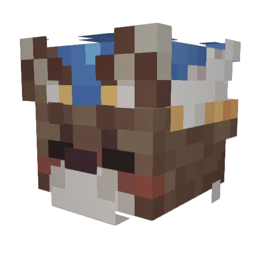 Azedara Minecraft avatar head, 3D render