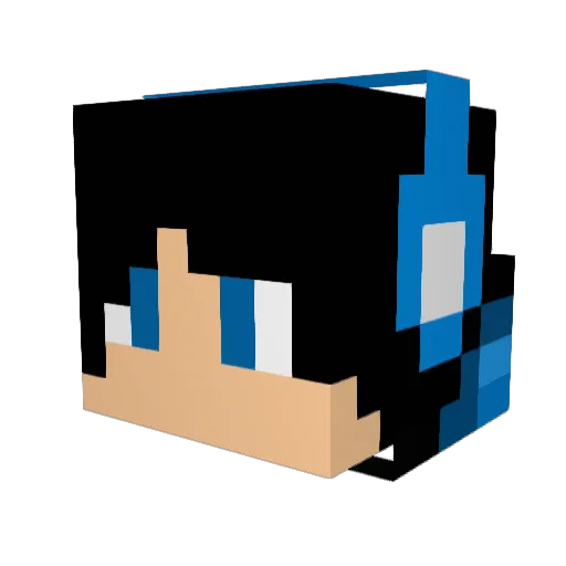 Azeelix Minecraft avatar head, 3D render