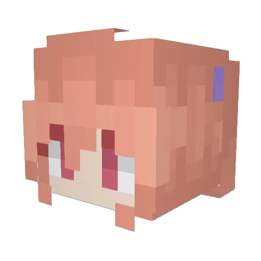 Azekumii Minecraft avatar head, 3D render