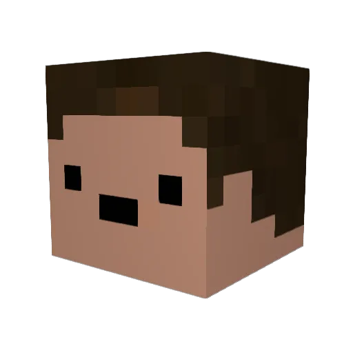 Azerift Minecraft avatar head, 3D render