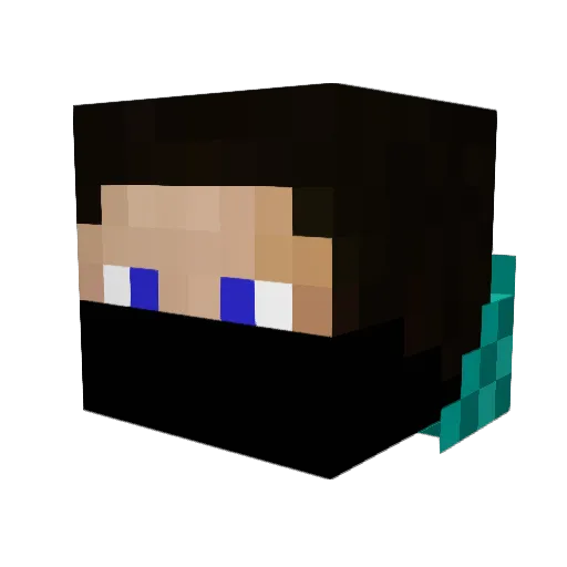 Azerikooky Minecraft avatar head, 3D render