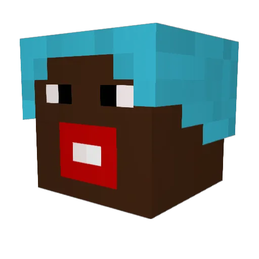 Azerodd Minecraft avatar head, 3D render