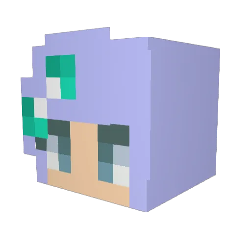 Azertah Minecraft avatar head, 3D render