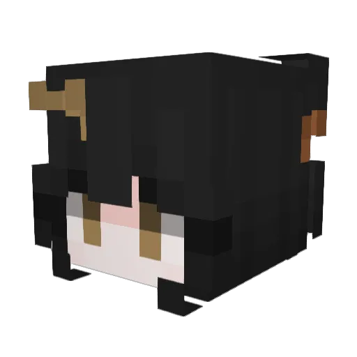 Azerty Minecraft avatar head, 3D render