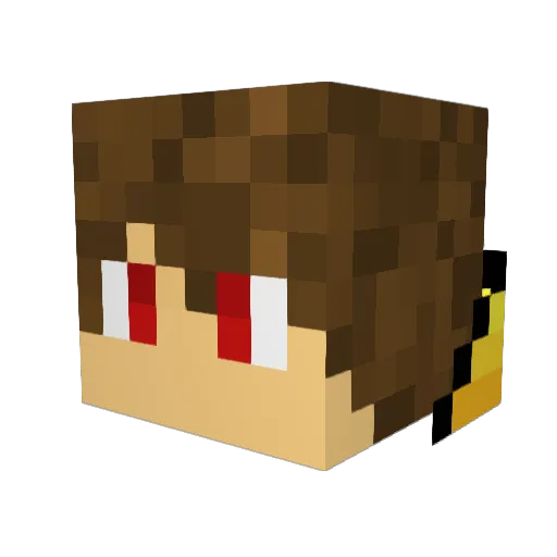 AzerusDio Minecraft avatar head, 3D render