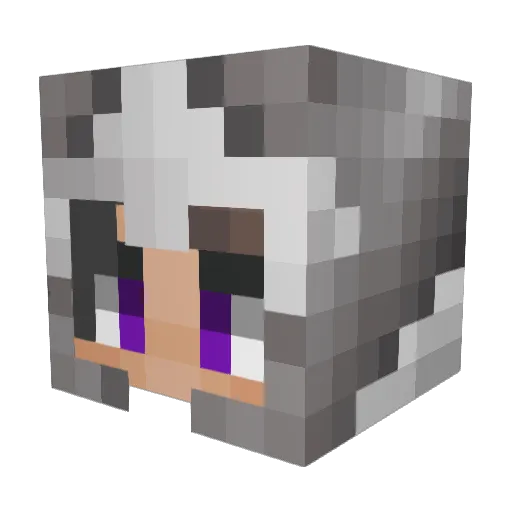 Azerzal Minecraft avatar head, 3D render