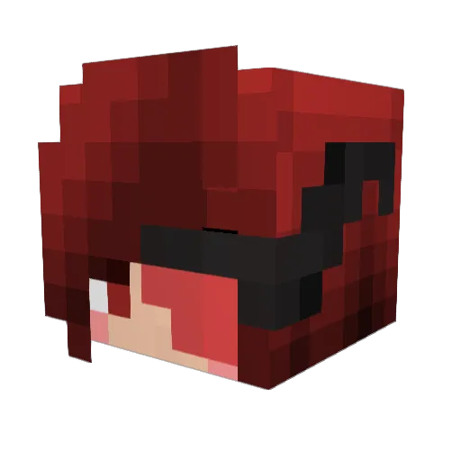 Azeth_red Minecraft avatar head, 3D render